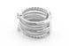 Серебряное кольцо широкое из нескольких колец с фианитами СК11018, 16,5 размер, 16-5, Белый
