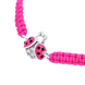 Детский браслет плетеный Божья коровка блестящая с розовой эмалью и фианитами розовый 4195835026110415, Розовый, Розовый, UmaUmi Fly