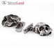 Серебряные запонки в форме черепов "EJ Guy & Patrick" с чернением Арт. 5002EJ