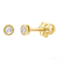 Дитячі сережки-гвоздики золоті Mini Сlassic з діамантами (270566720319)