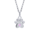 Срібний кулон Лапка з рожевим опалом для дівчинки Арт.5595uukc-1