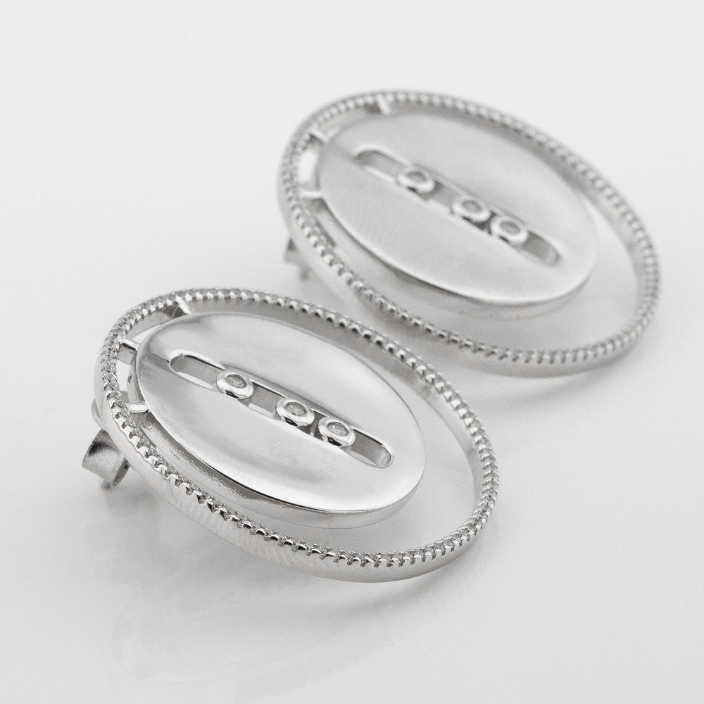 Срібні сережки Кола з фіанітами c121528
