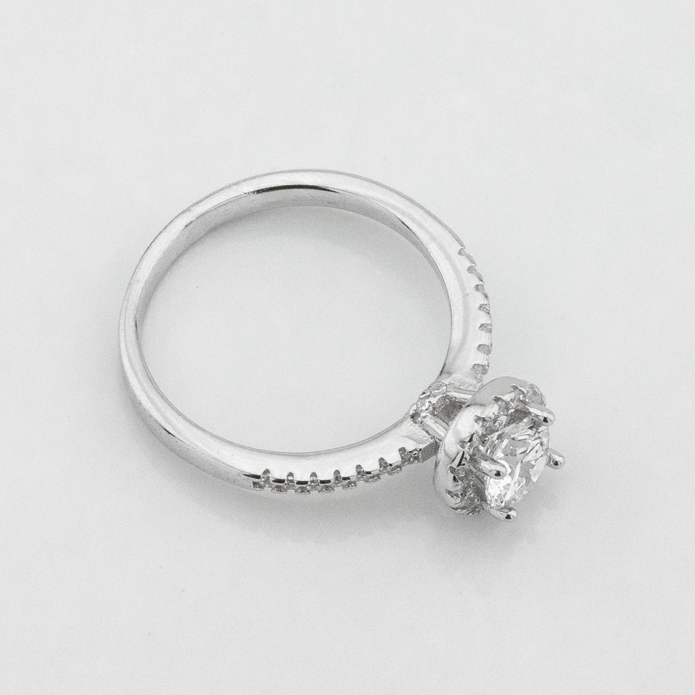 Срібний перстень доріжка Кружечок з білими фіанітами K111699, 15,5 розмір