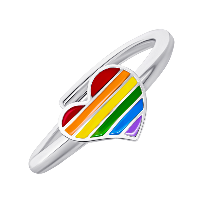 Детское кольцо Сердце цветное с разноцветной эмалью 1195721006081701, Разноцветный, UmaUmi Symbols