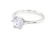 Серебряное кольцо с одним выступающим камнем фианитом СК11165, 18 размер, 18, Белый