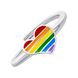 Дитяча каблучка Серце кольорове з різнобарвною емаллю 1195721006081701, Різнокольоровий, UmaUmi Symbols