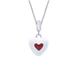 Кулон Сердце в сердечке с бело-красной эмалью из серебра 925 (8х9) Арт. 5569uuk-1
