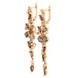 Золоті сережки-підвіски Квіти з димчастим кварцом 12300sq, Коричневий