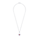 Кулон Сердце в сердечке с бело-красной эмалью из серебра 925 (8х9) Арт. 5569uuk-1