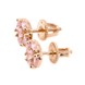 Золотые серьги-гвоздики (пусеты) с крупными розовыми фианитами россыпью 121061-1pink, Розовый