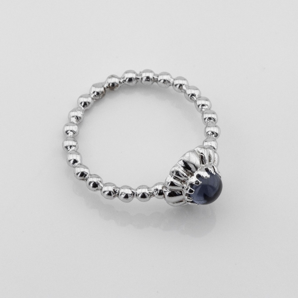 Серебряное кольцо с синим фианитом 11001п-син, 16 размер