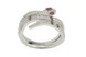 Срібний перстень "Змія" з рожевими і білими фіанітами СК11040, 17 розмір, 17, Білий|Рожевий