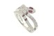 Серебряное кольцо "Змея" с розовыми и белыми фианитами СК11040, 17 размер, 17, Белый|Розовый