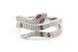 Серебряное кольцо "Змея" с розовыми и белыми фианитами СК11040, 17 размер, 17, Белый|Розовый