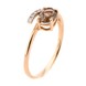 Золотое кольцо с дымчатым кварцем овал и бриллиантами 25213, 17,5 размер