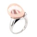 Серебряное кольцо Капля с розовым жемчугом 11448-2, 17,5 размер, 17-5, Розовый