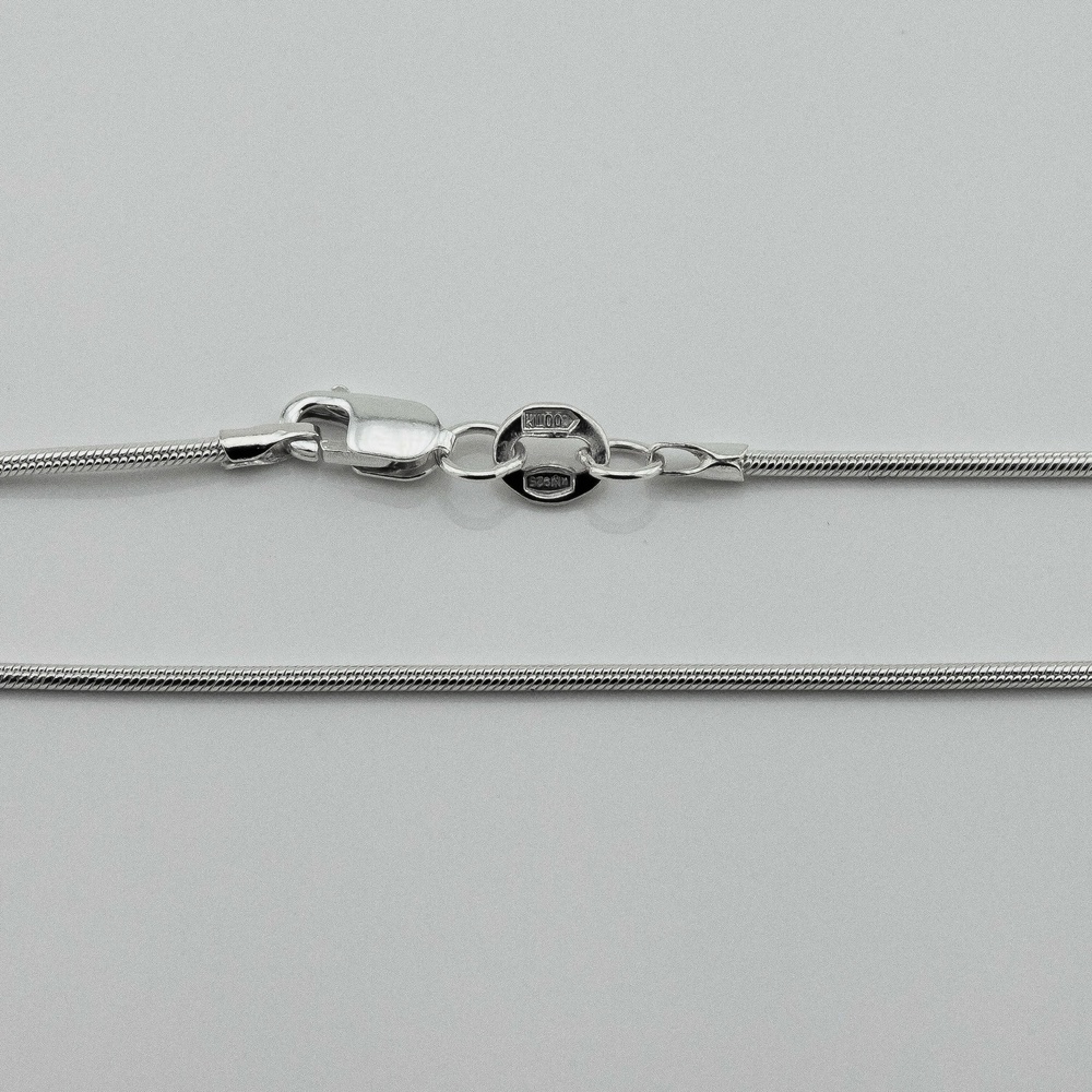 Срібний ланцюжок плетіння Снейк (1 мм) 4300327, 50 розмір