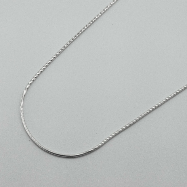 Срібний ланцюжок плетіння Снейк (1 мм) 4300327, 50 розмір