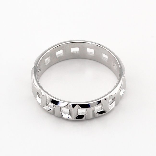 Серебряное кольцо "Т" без вставок (структурное) K11930, 17 размер