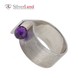 Видео серебряное широкое кольцо с аметистом Арт. mk227