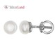 Срібні сережки-гвоздики (пусети) з перлами Арт. 923502, Білий