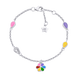 Детский браслет на цепочке Ромашка цветная с разноцветной эмалью и фианитами 4195717096081201, Разноцветный, UmaUmi Flowers