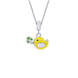 Кулон Птичка с желтой эмалью из серебра для девочки (7х12) Арт. 5416uuk-1