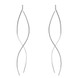 Срібні сережки-підвіски тонкі палички гнуті Хвиля без вставок, ms343