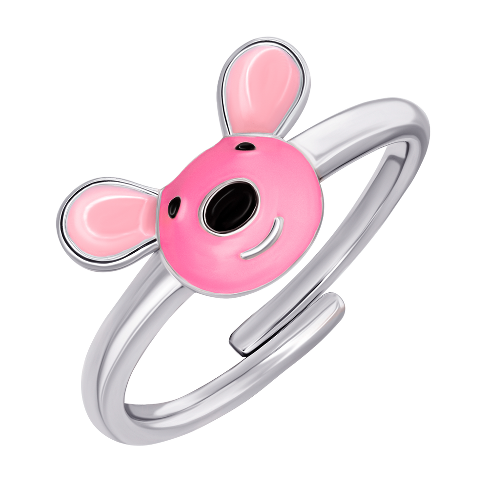 Дитяча каблучка Квітка сяюча з рожевим фіанітом 1195429006111701, Рожевий, UmaUmi Pets