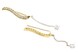 Золотые серьги каффы с цепочкой фианитами C12476-1, Белый