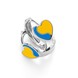 Срібні сережки-кільця жовто-голуба (емаль) 3201993