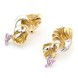 Золоті сережки Квіти (рожевий сапфір; діамант) з італійською застібкою 12287, Рожевий|Білий