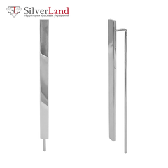 Серебряные длинные серьги палочки "Планки плоские" без вставок Арт. Ms306