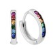 Серьги-конго (кольца) маленькие с цветными фианитами из серебра 925 пробы c23060-H, Разноцветный