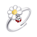 Детское кольцо Ромашка с божьей коровкой с белой, желтой и красной эмалью 1195834006211701, Желтый|Белый, UmaUmi Flowers