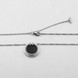 Срібне кольє коло Т (емаль чорна, фіаніти) ko14585, 40 розмір