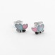 Детские серебряные серьги-пусеты Бабочка с эмалью голубо-розовая c121640, Блакитний|Рожевий
