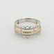 Серебряное кольцо с фианитами с золотыми накладками к950ф, 18 размер
