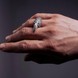 Серебряное черненое кольцо ручной работы "EJ Claw" в виде острого когтя орла Арт. 1027/EJ размер 17