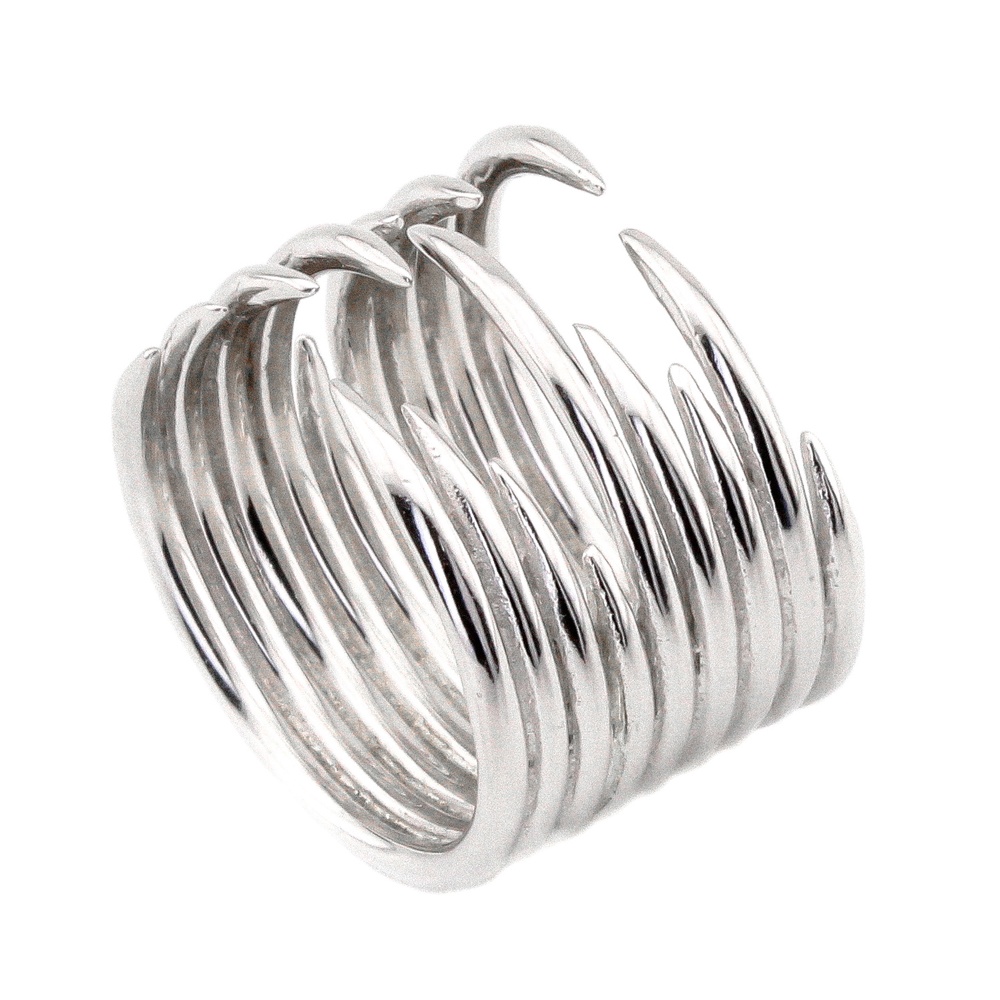 Абстрактний срібний перстень "Голки" без вставок K11698, 17,5 розмір, 17-5