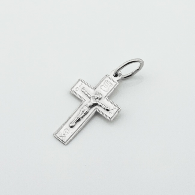 Срібний хрестик прямий із розп'яттям (Врятуй і Збережи) p131003-0372