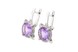 Срібні сережки з фіолетовим аметистом та фіанітами 12334-2, Фіолетовий