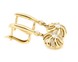 Золоті сережки-підвіски круглі з фіанітами 121014a, Білий