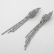 Срібні сережки підвіски довгі Крила з фіанітами c121594, Білий
