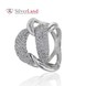 Срібний перстень з фіанітамі (куб.цирконій) 925 проби родований Арт. c00095, Білий