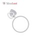 Серебряное фаланговое кольцо с подвесками "Два сердца" родированное Арт. mk239