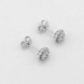 Серебряные сережки-пусеты круглые с белыми фианитами c121678, Белый