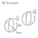 Срібні геометричні круглі сережки "Кавуни" без вставок Арт. Ms319