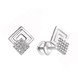 Срібні сережки- пусети (гвоздики) Ромбики подвійні з білими фіанітами 923414-H, Білий