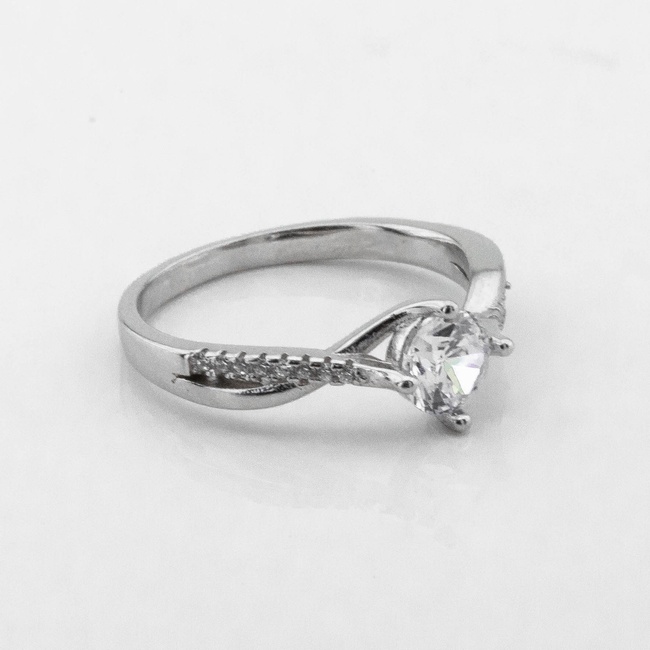 Срібний перстень доріжка Кружечок з білими фіанітами K111714, 15,5 розмір